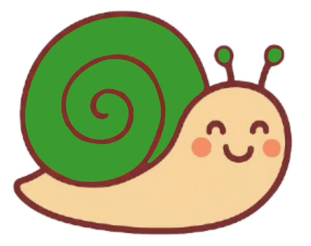 Caracol verde para actividad de coordinación óculo-manual en niños.
