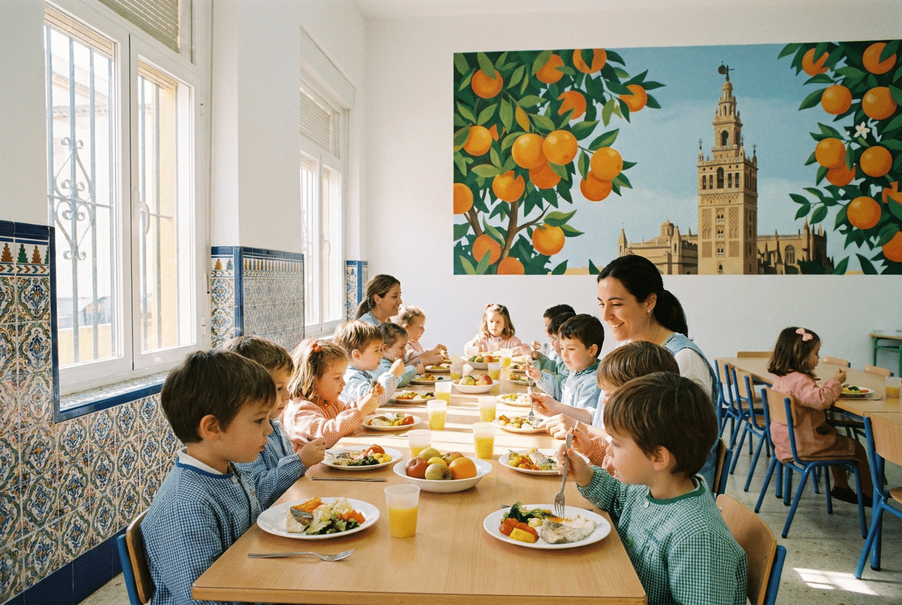 Imagen ilustrativa sobre comedor infantil con dieta saludable sevilla