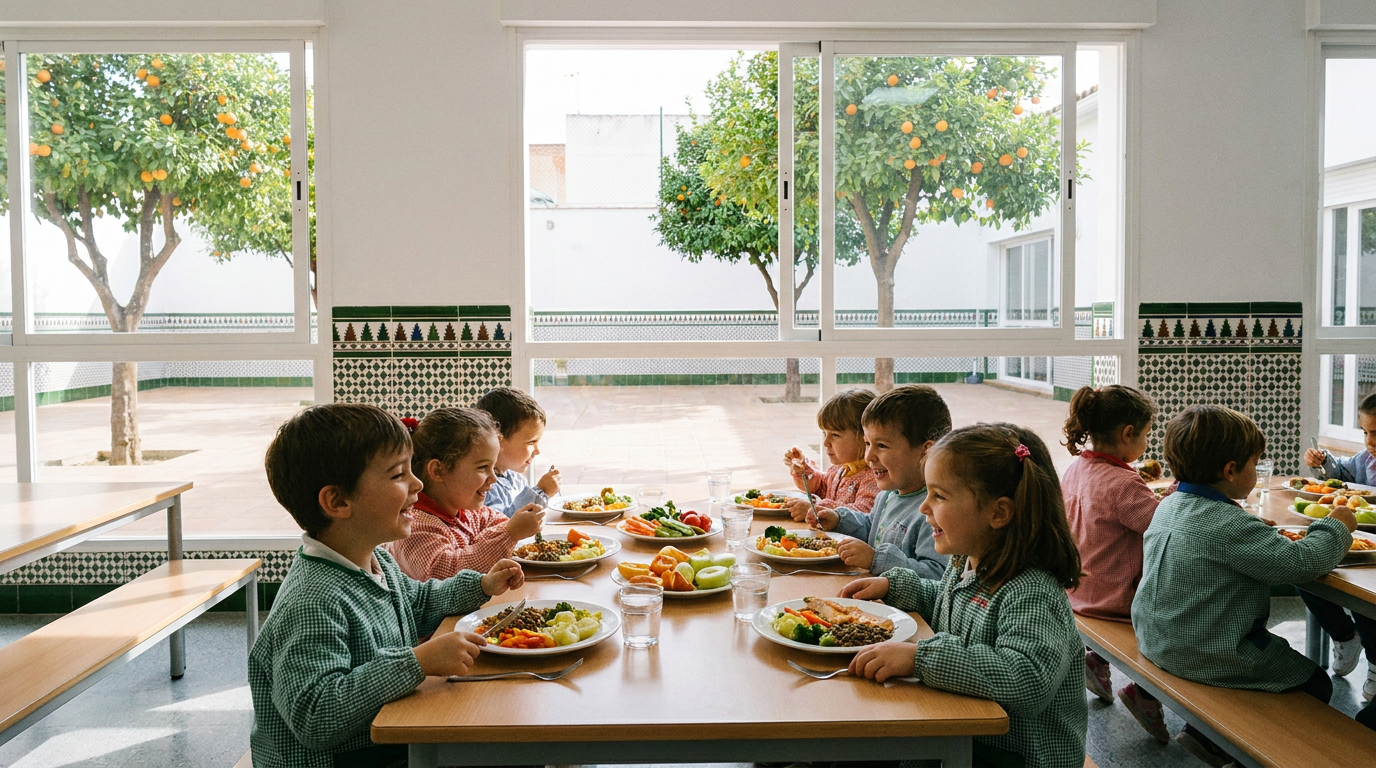 Imagen ilustrativa sobre comedor infantil con dieta saludable utrera