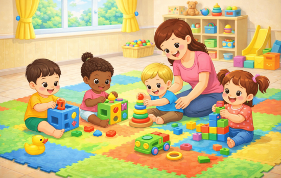 Imagen de Aula de 0 y 1 años. Nuestra escuela para bebés está diseñada para ofrecer un entorno seguro