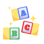 Ilustración de juego de bloques con letras.